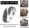 Anillo de pluma ajustable unisex