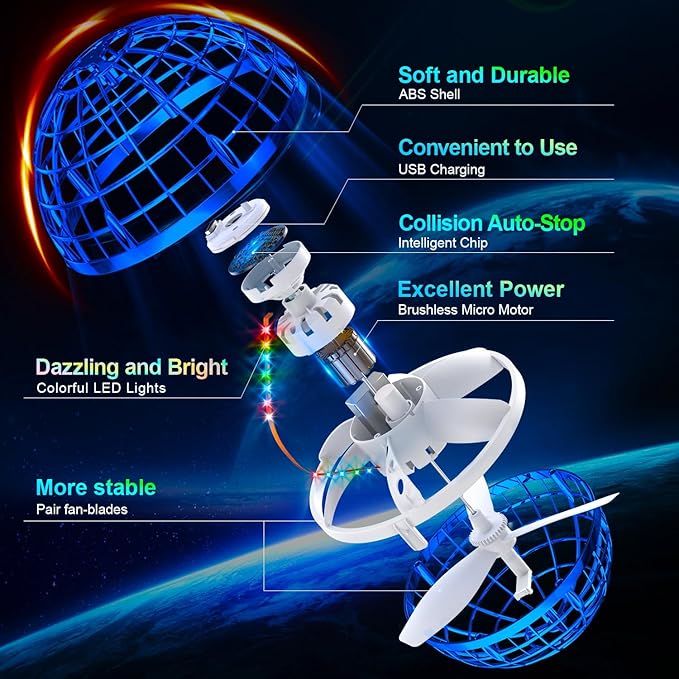 Mini dron bola giratoria mágica azul - additional image 7