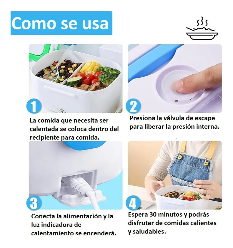 Fiambrera Electrica 40w azul con enchufe casa - additional image 5