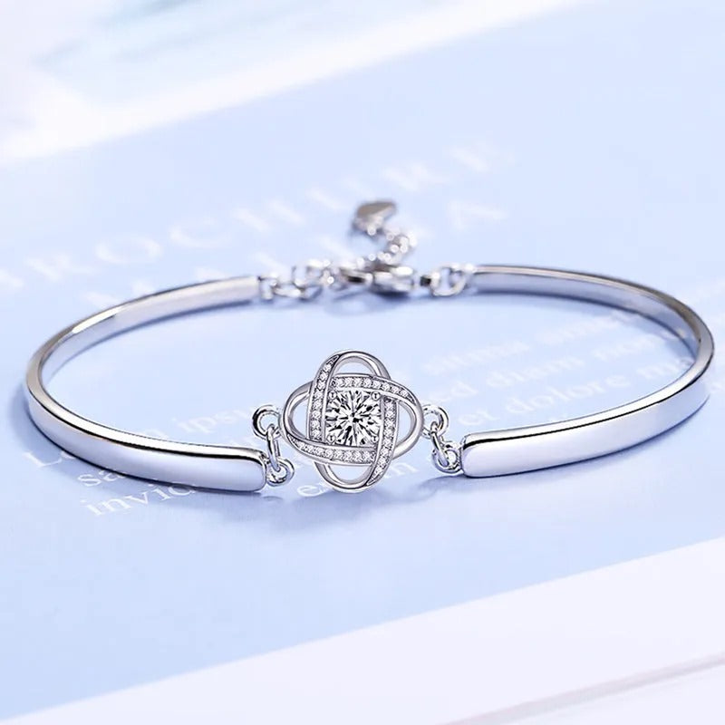 Pulsera trebol de cuatro hojas plata - additional image 2
